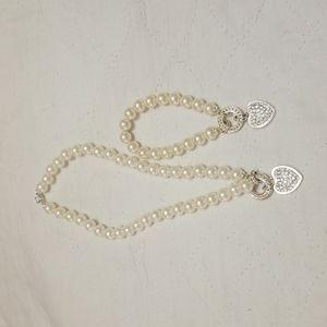 Avon Faux Pearls necklace and bracelet set